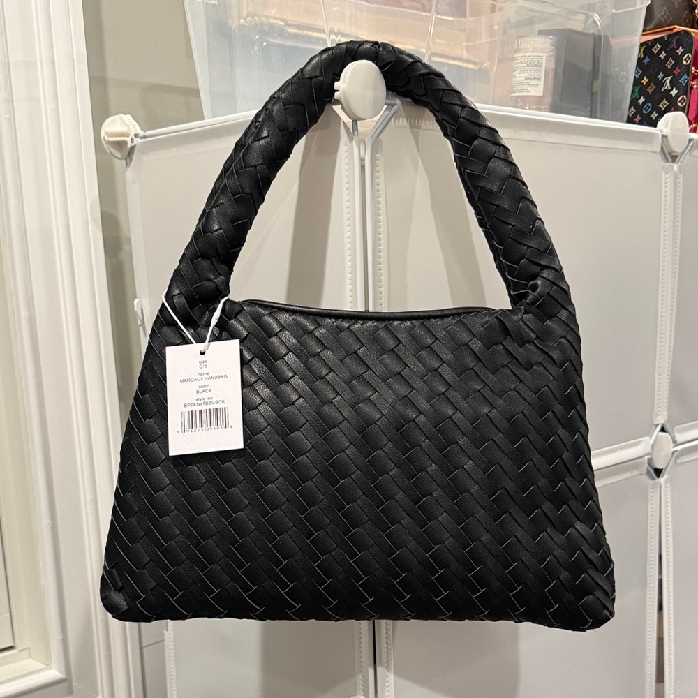 Walter Baker Black Woven Shoulder Bag
